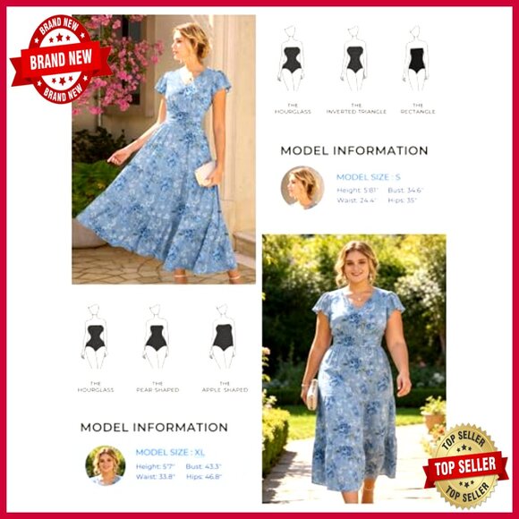 Floral Maxi Dress Short Sleeve Semi Formal Wedding Guest Elegant Flowy - Picture 4 of 7